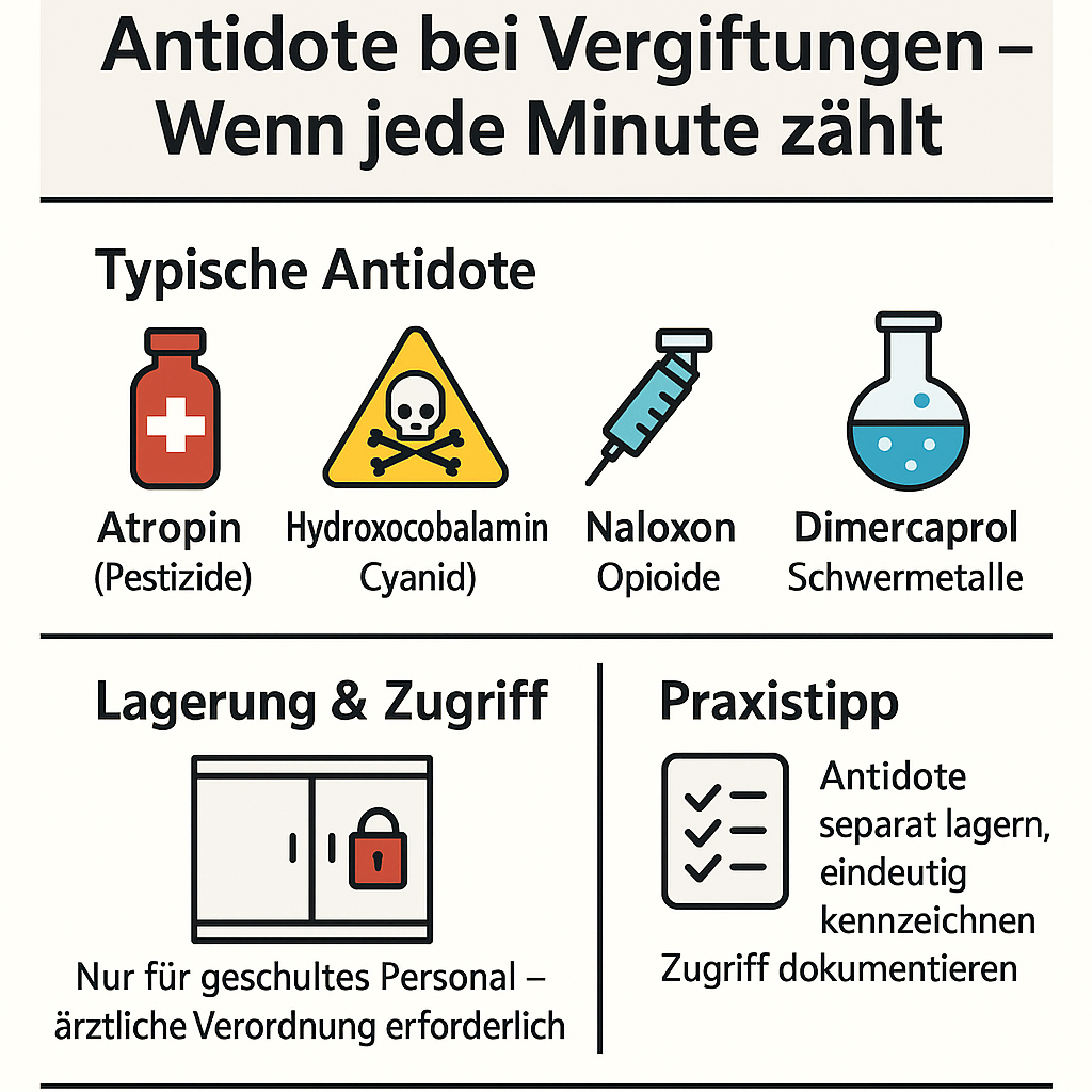 Antidote in der betrieblichen Ersten Hilfe- Lagerung und Zugriff